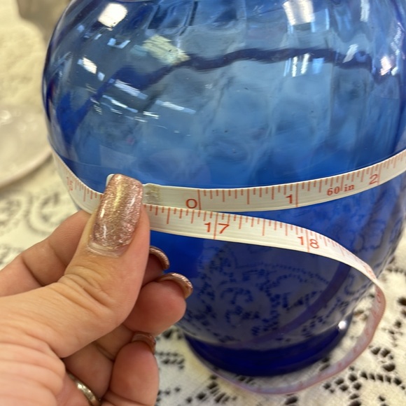 Blue Half Swirl Bubble Vase - Picture 4 of 5